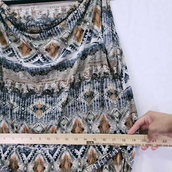 Mlle Gabrielle Multicolor Geometric Fun Stretchy Long Maxi Dress Size 2X - Picture 6 of 16